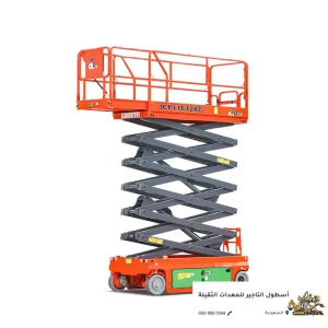 سيزرلفت أحمر للتأجير في مواقع المشاريع